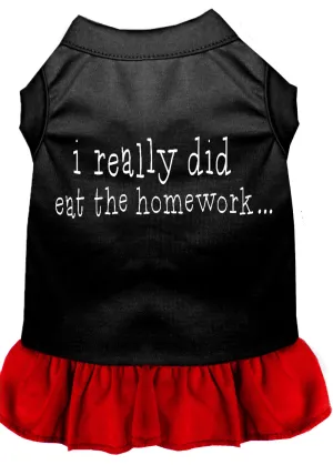 I Really Did Eat The Homework Screen Print Dress Black With Red Xl