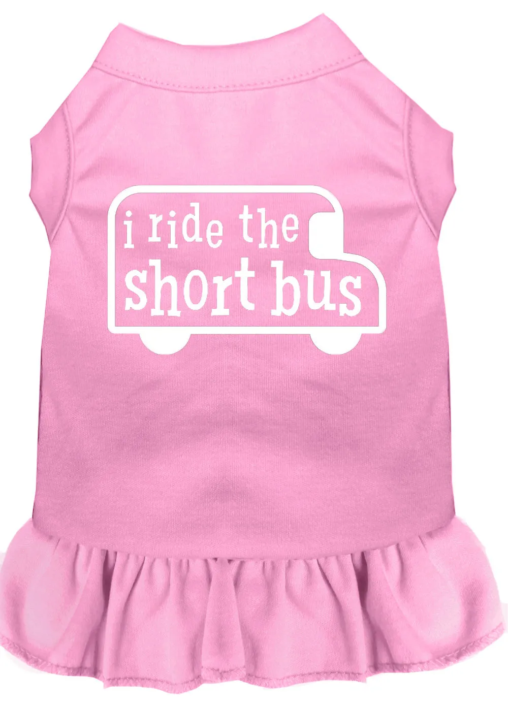 I Ride The Short Bus Screen Print Dress Light Pink Xxl