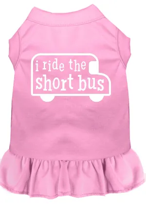 I Ride The Short Bus Screen Print Dress Light Pink Xxl
