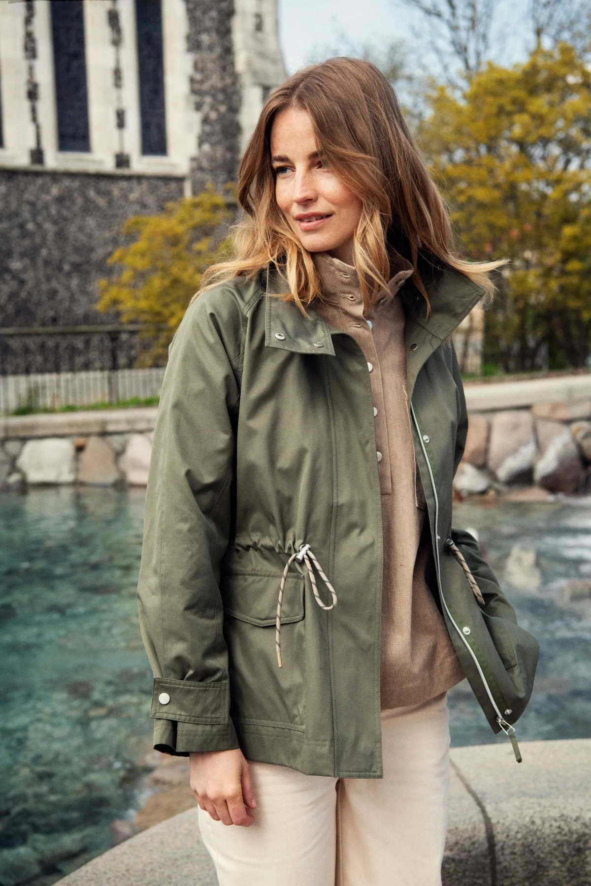 Idris Cotton Blend Utility Jacket - Musk