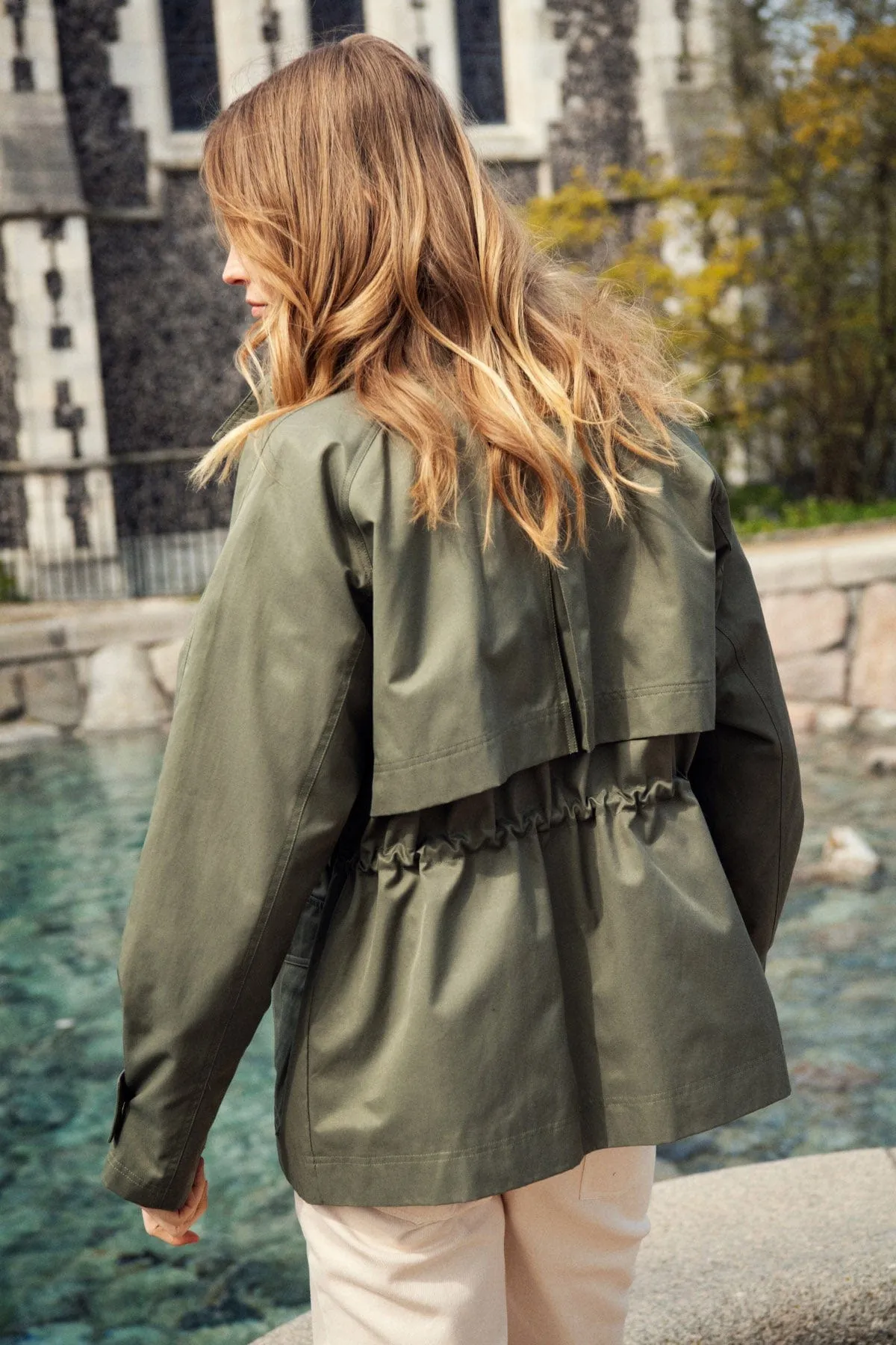 Idris Cotton Blend Utility Jacket - Musk