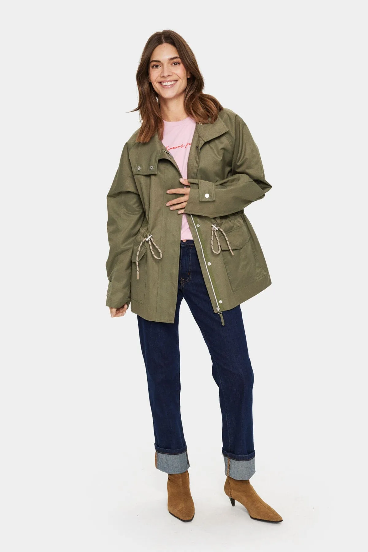 Idris Cotton Blend Utility Jacket - Musk