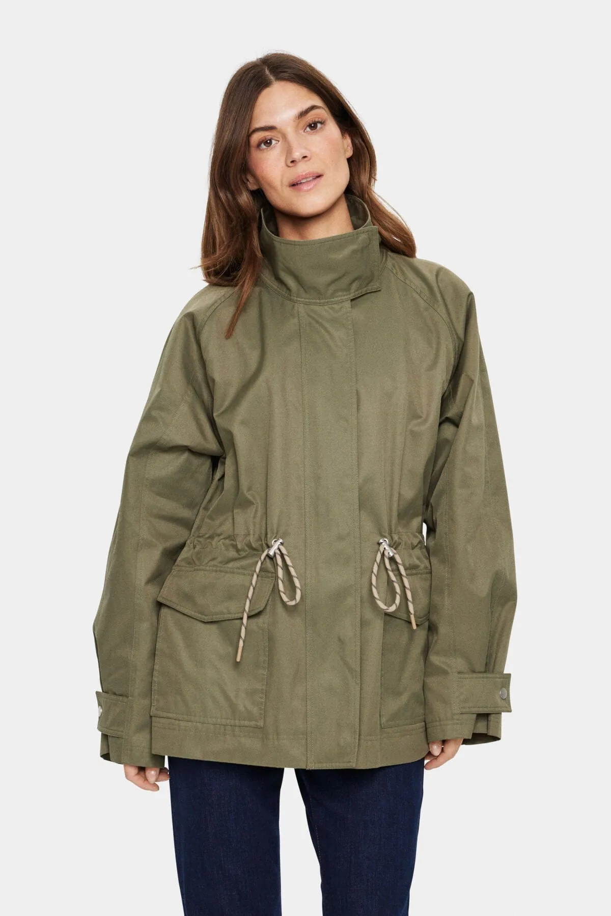 Idris Cotton Blend Utility Jacket - Musk