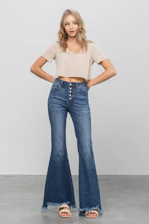 INSANE GENE BUTTON DOWN WIDE FLARE JEANS