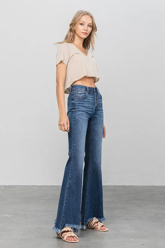 INSANE GENE BUTTON DOWN WIDE FLARE JEANS