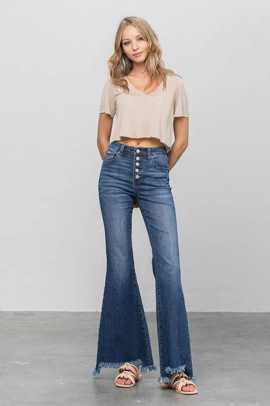 INSANE GENE BUTTON DOWN WIDE FLARE JEANS
