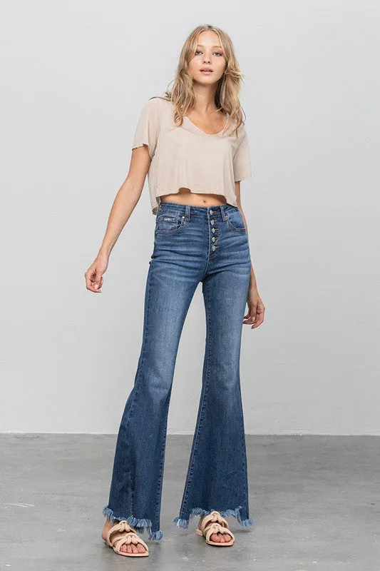 INSANE GENE BUTTON DOWN WIDE FLARE JEANS