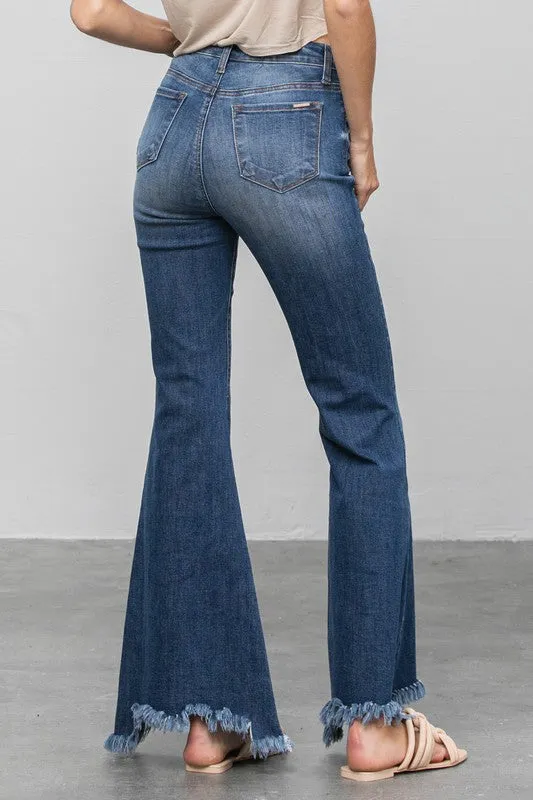 INSANE GENE BUTTON DOWN WIDE FLARE JEANS