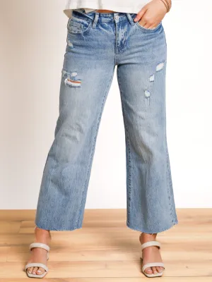 Kennedy Mid Rise Crop Wide Leg Jeans