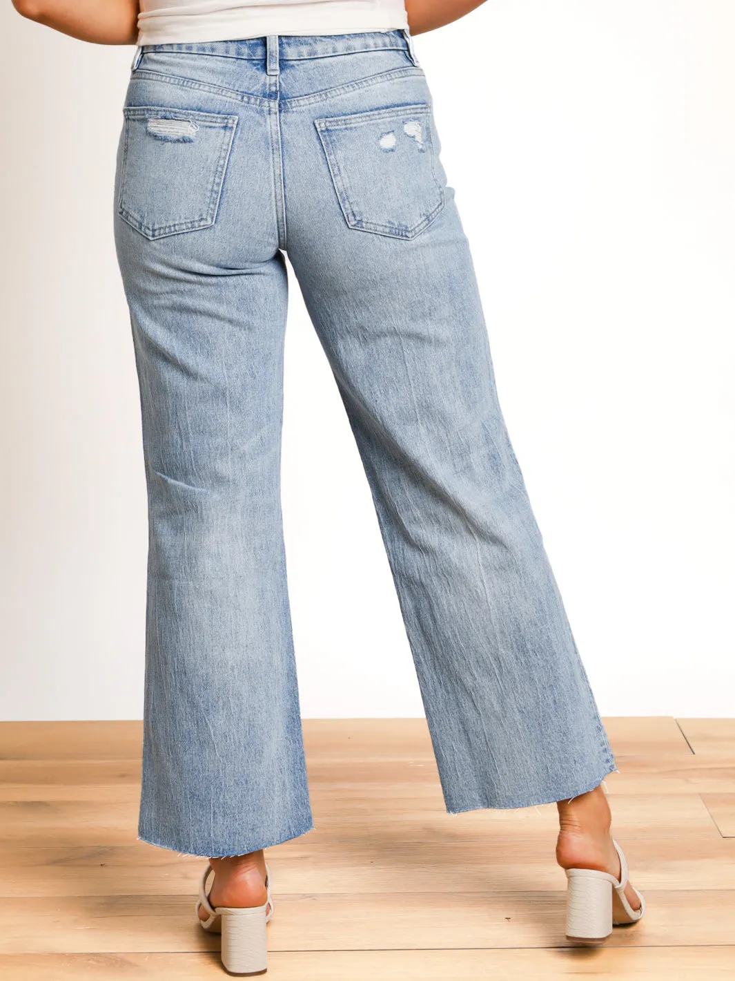 Kennedy Mid Rise Crop Wide Leg Jeans