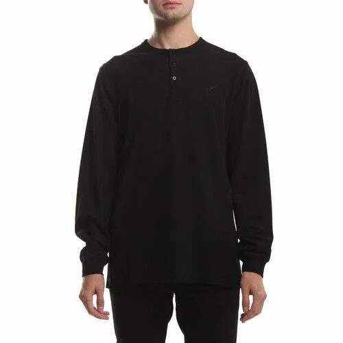 Long Sleeve Henley (Black)