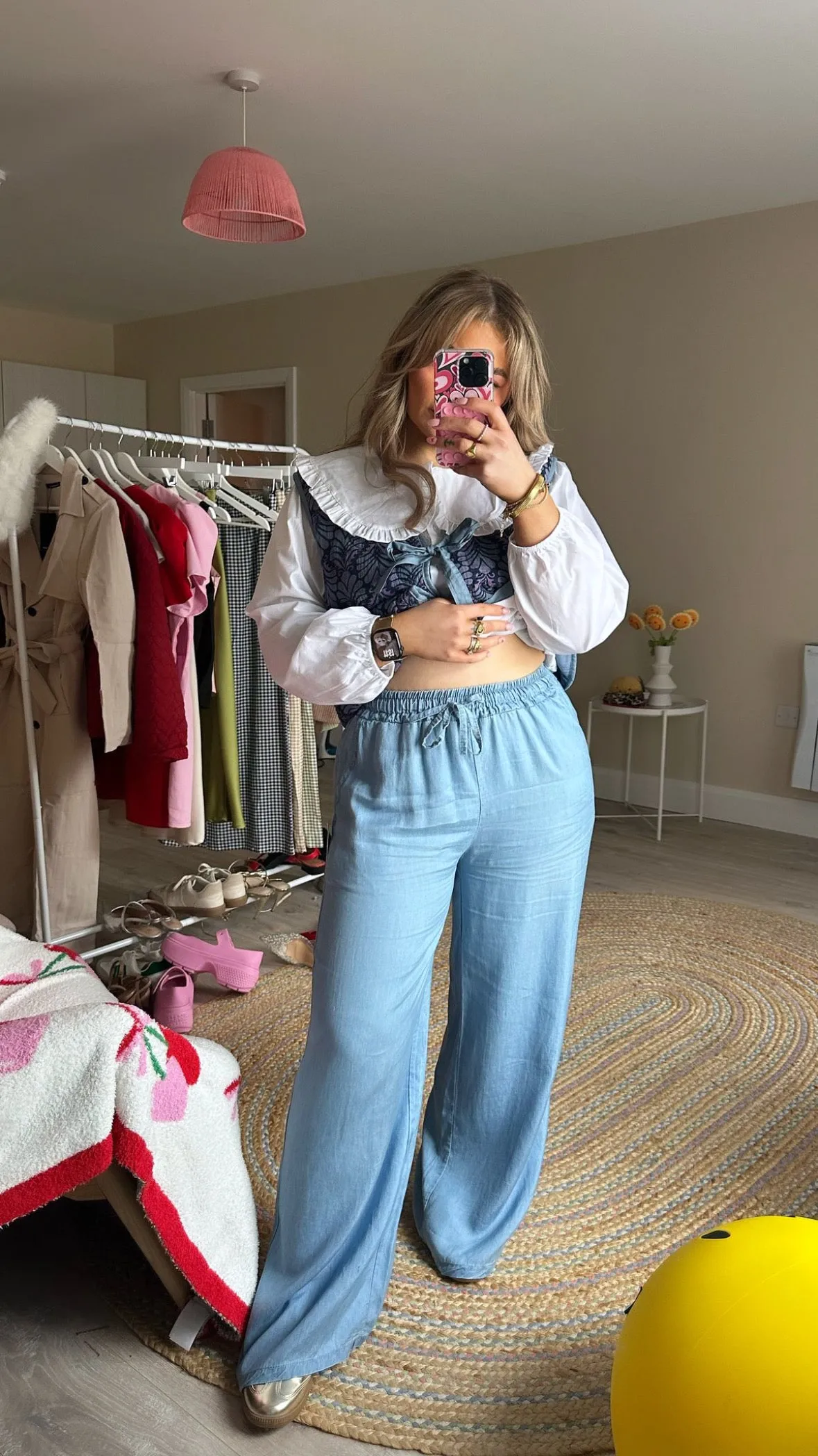 Lyocell Pull on Denim Effect Trousers