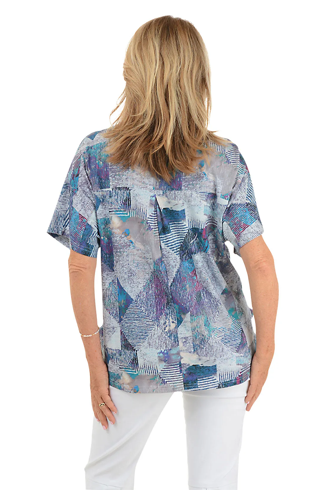 Maida Triple Button Short Sleeve Top