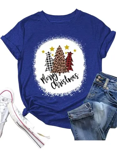 Merry Christmas Tees Women Christmas Tree T-Shirt