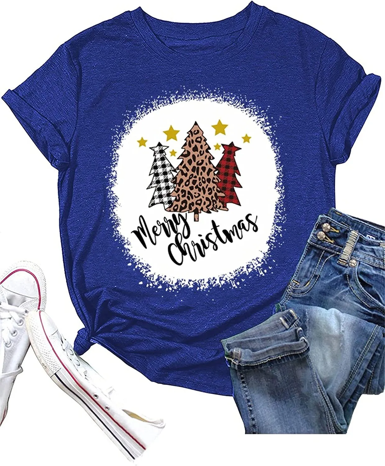 Merry Christmas Tees Women Christmas Tree T-Shirt