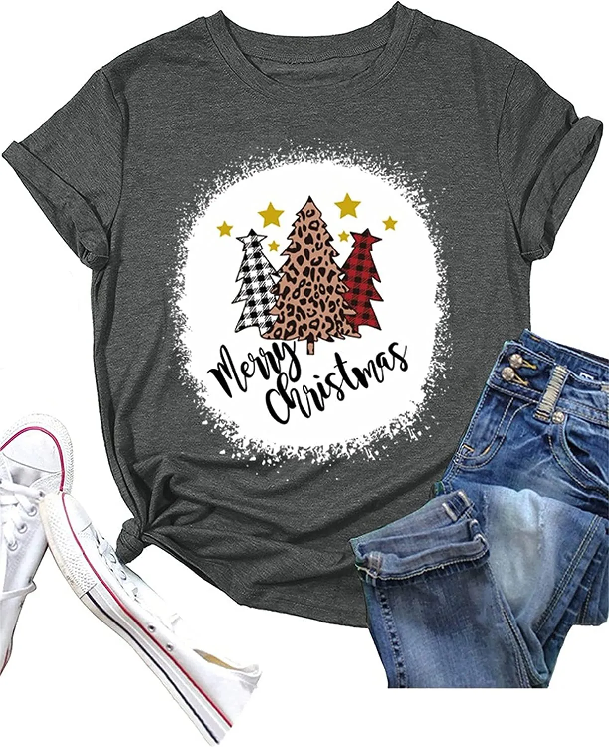 Merry Christmas Tees Women Christmas Tree T-Shirt