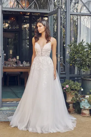 NOX ANABEL JE933 Embroidered V-Neck Wedding Dress