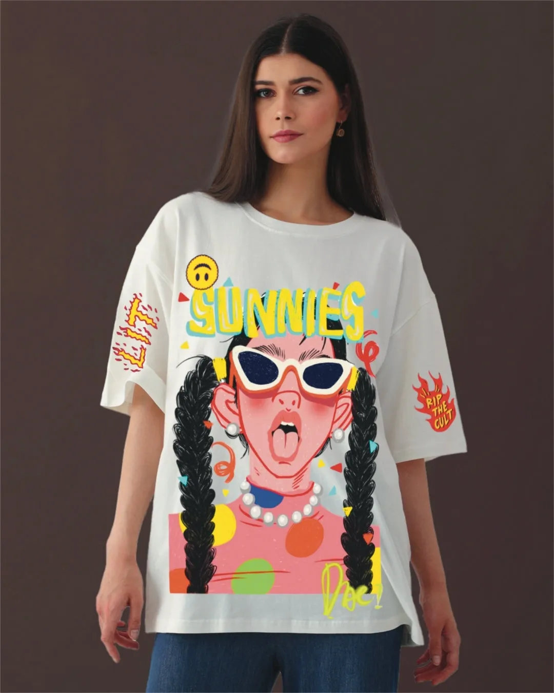 Pack of 2 Women's Oversized Tees - SpongeBob Lite & Sunnies