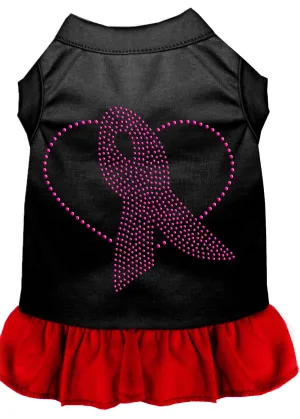 Pink Ribbon Rhinestone Dress Black With Red Xxl