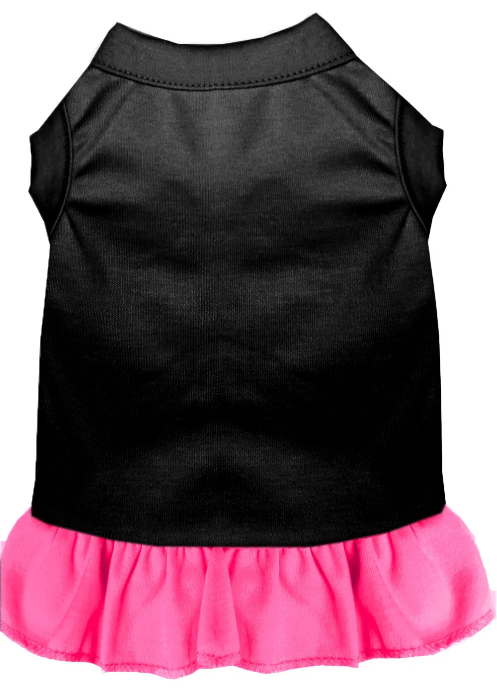 Plain Pet Dress Black With Bright Pink Xs