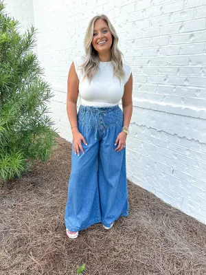 Pleated Yoke Jeans