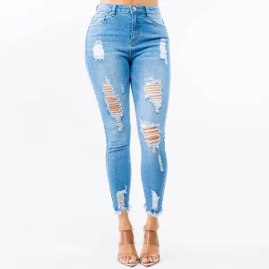 "Mean Girl" Distressed Skinny Jean