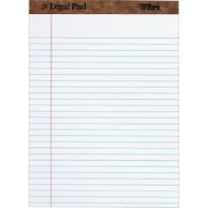 "the Legal Pad" Ruled Perforated Pads, Wide/legal Rule, 50 White 8.5 X 11.75 Sheets, Dozen