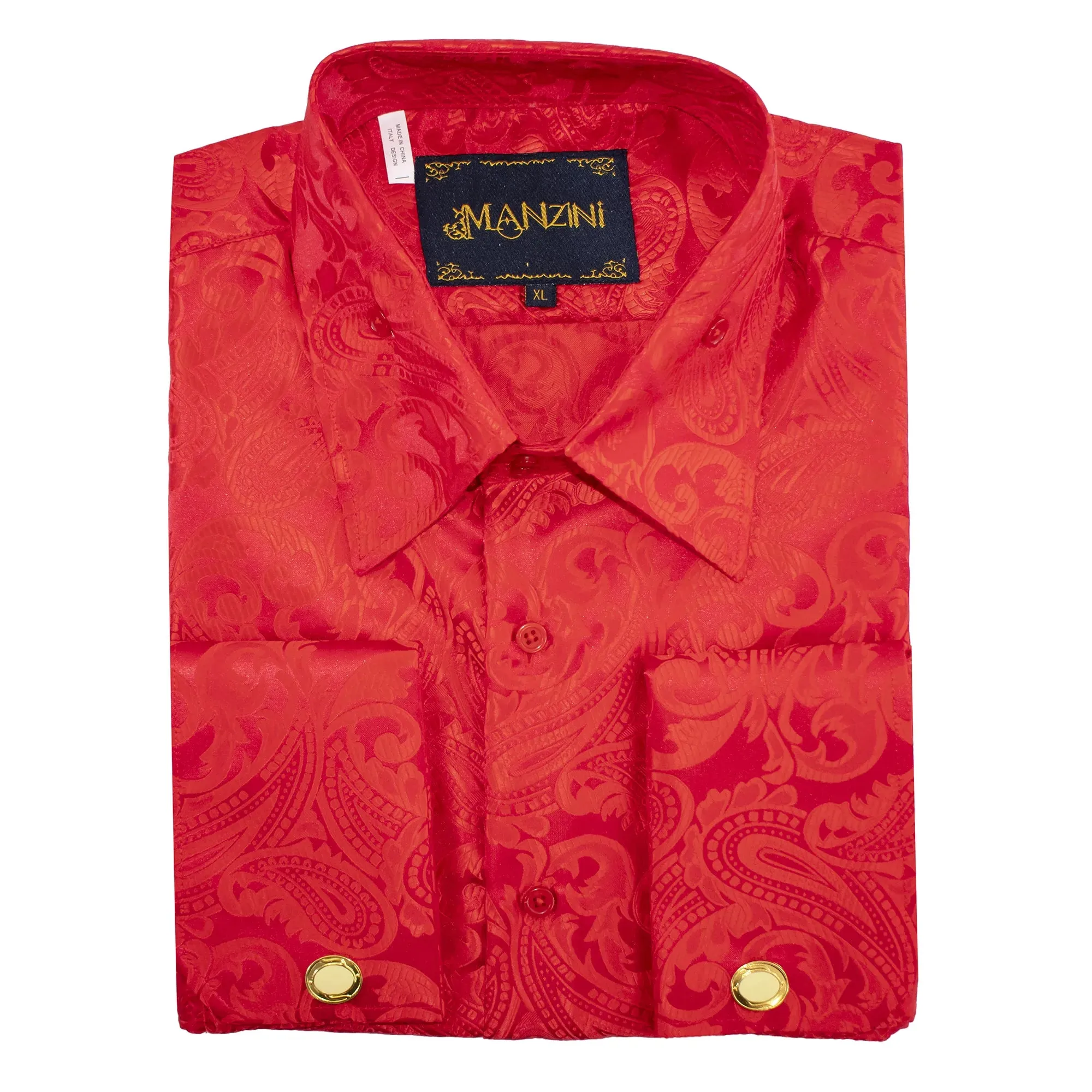 Red Paisley Regular-Fit Dress Shirt