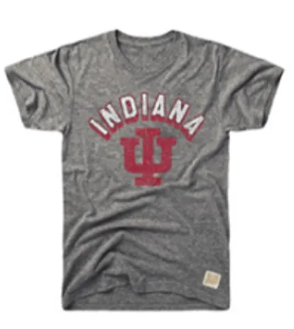 Retro Brand - Indiana IU Hoosiers Tee in Heather Grey