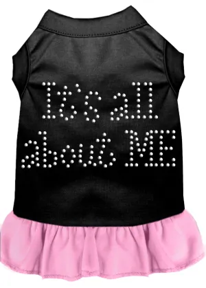 Rhinestone All About Me Dress Black With Light Pink Xs