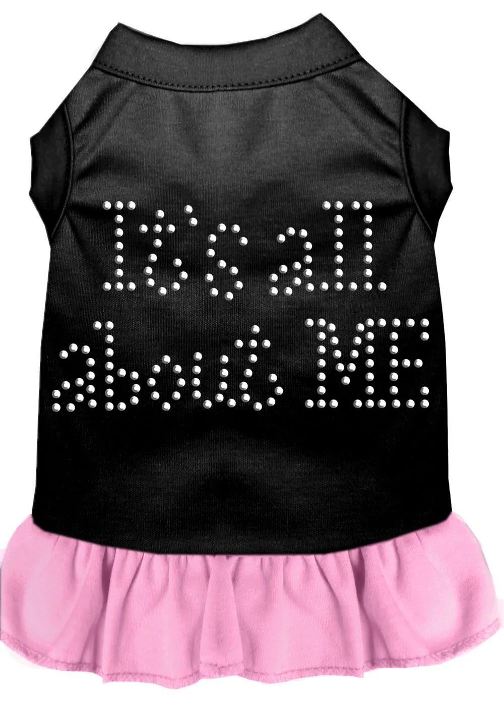Rhinestone All About Me Dress Black With Light Pink Xs