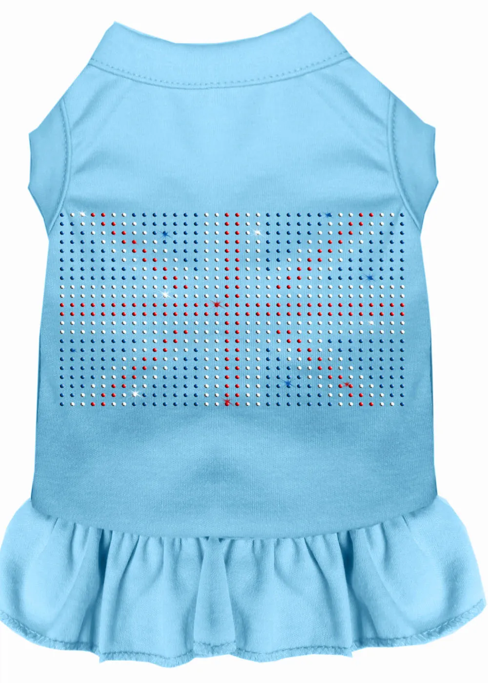 Rhinestone British Flag Dress Baby Blue Xxl