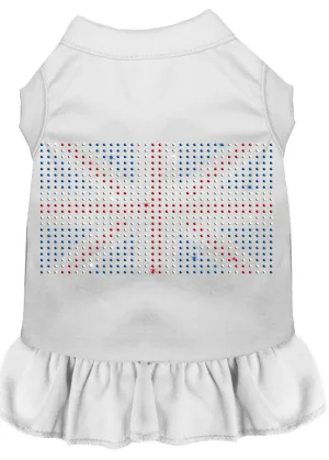 Rhinestone British Flag Dress White Xs