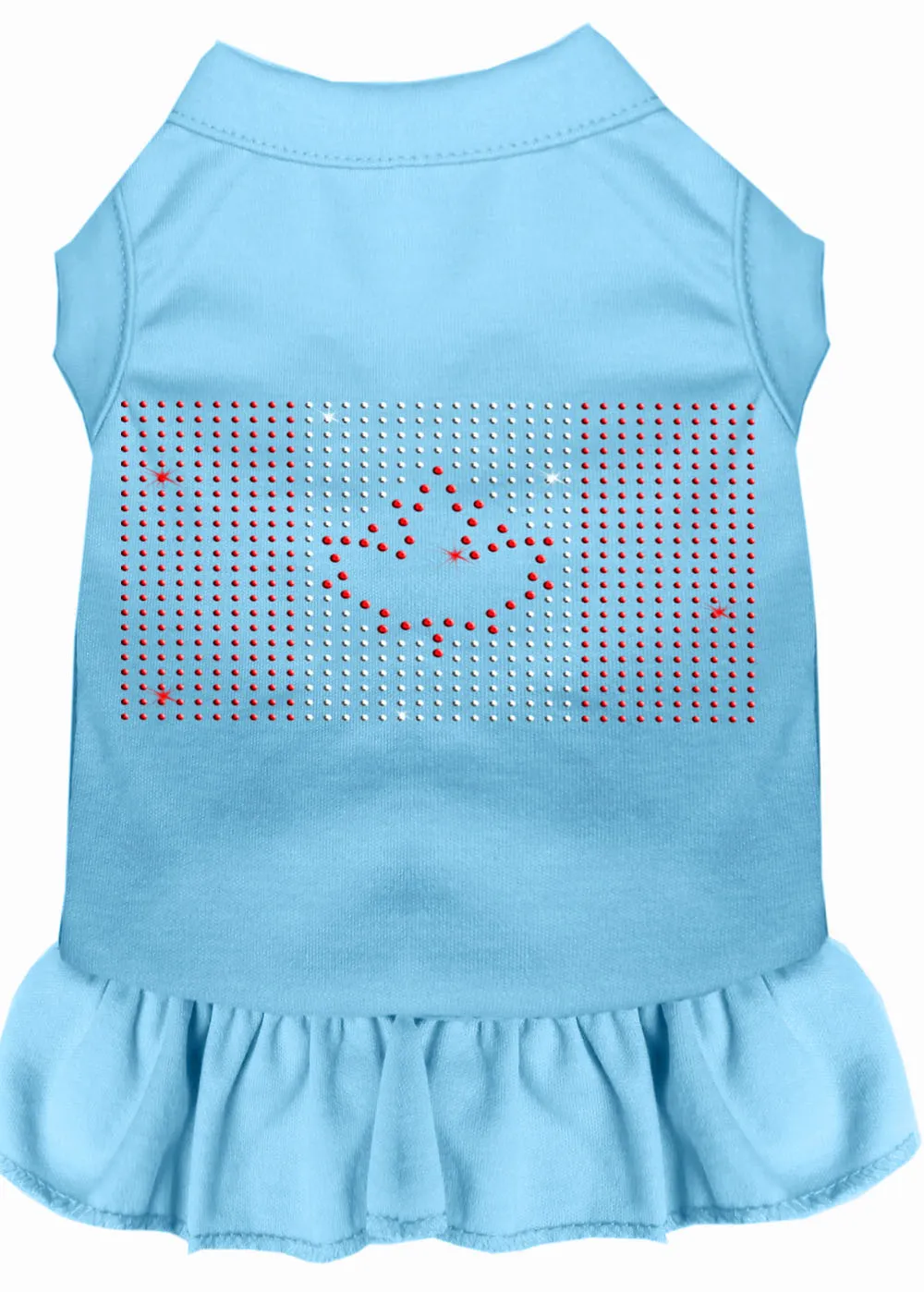Rhinestone Canadian Flag Dress Baby Blue Xxl
