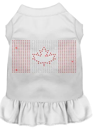 Rhinestone Canadian Flag Dress White Xxxl
