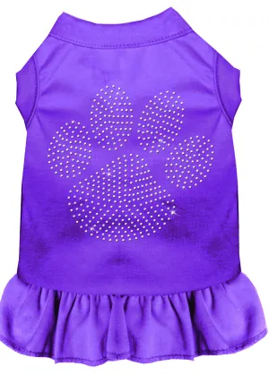 Rhinestone Clear Paw Dress Purple Lg