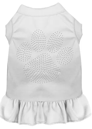 Rhinestone Clear Paw Dress White Xxxl