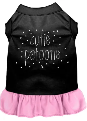 Rhinestone Cutie Patootie Dress Black With Light Pink Xs
