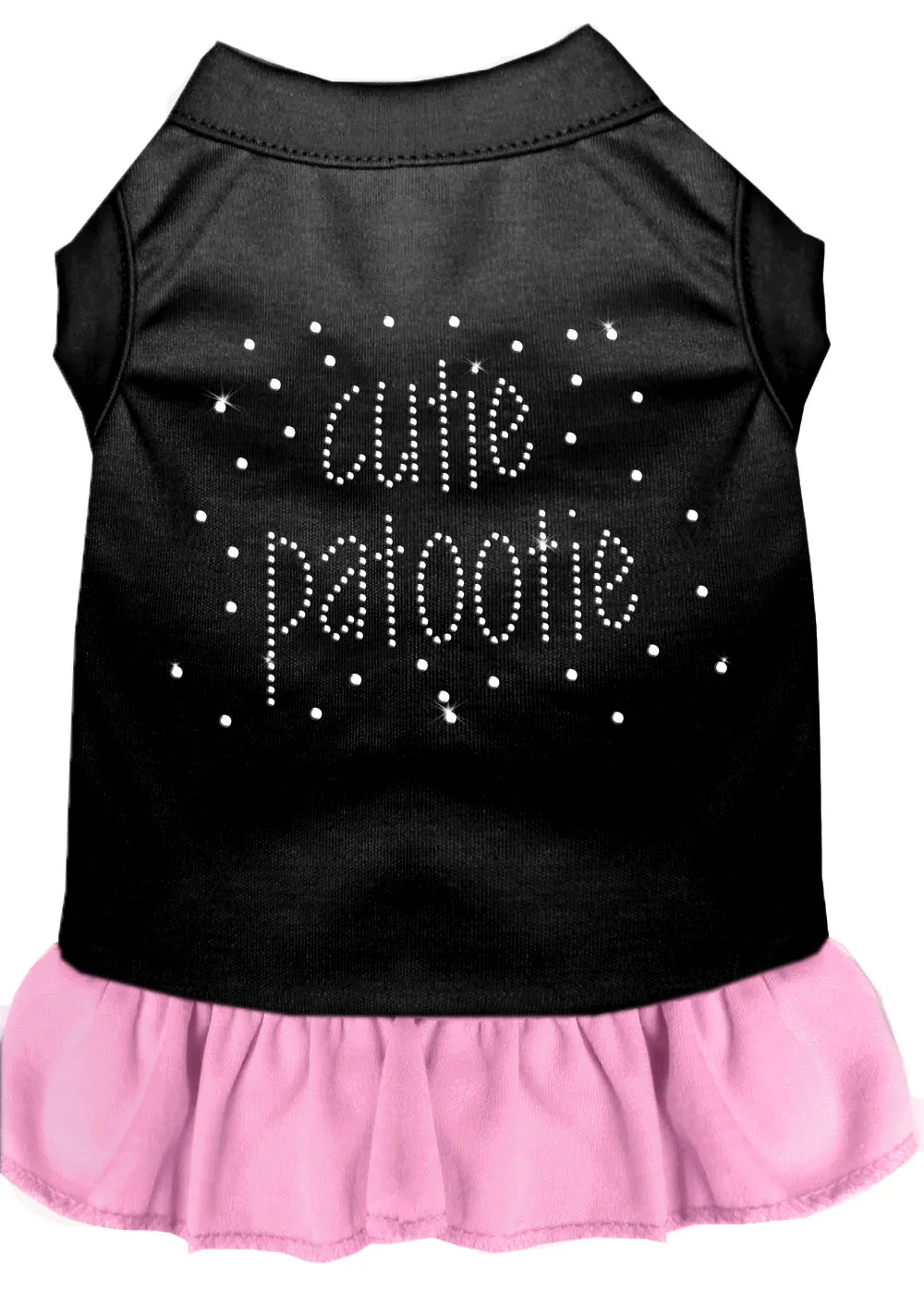 Rhinestone Cutie Patootie Dress Black With Light Pink Xs