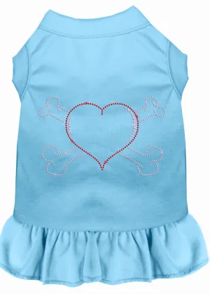 Rhinestone Heart And Crossbones Dress Baby Blue Xl