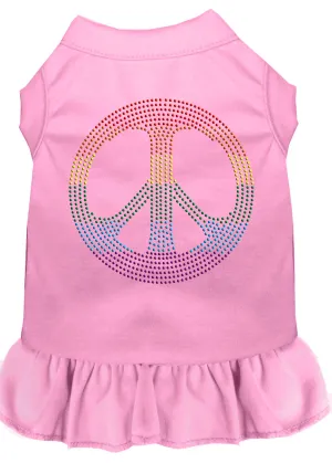 Rhinestone Rainbow Peace Dress Light Pink Lg