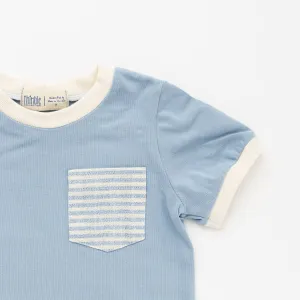 Ringer Pocket Tee, Prairie Sky