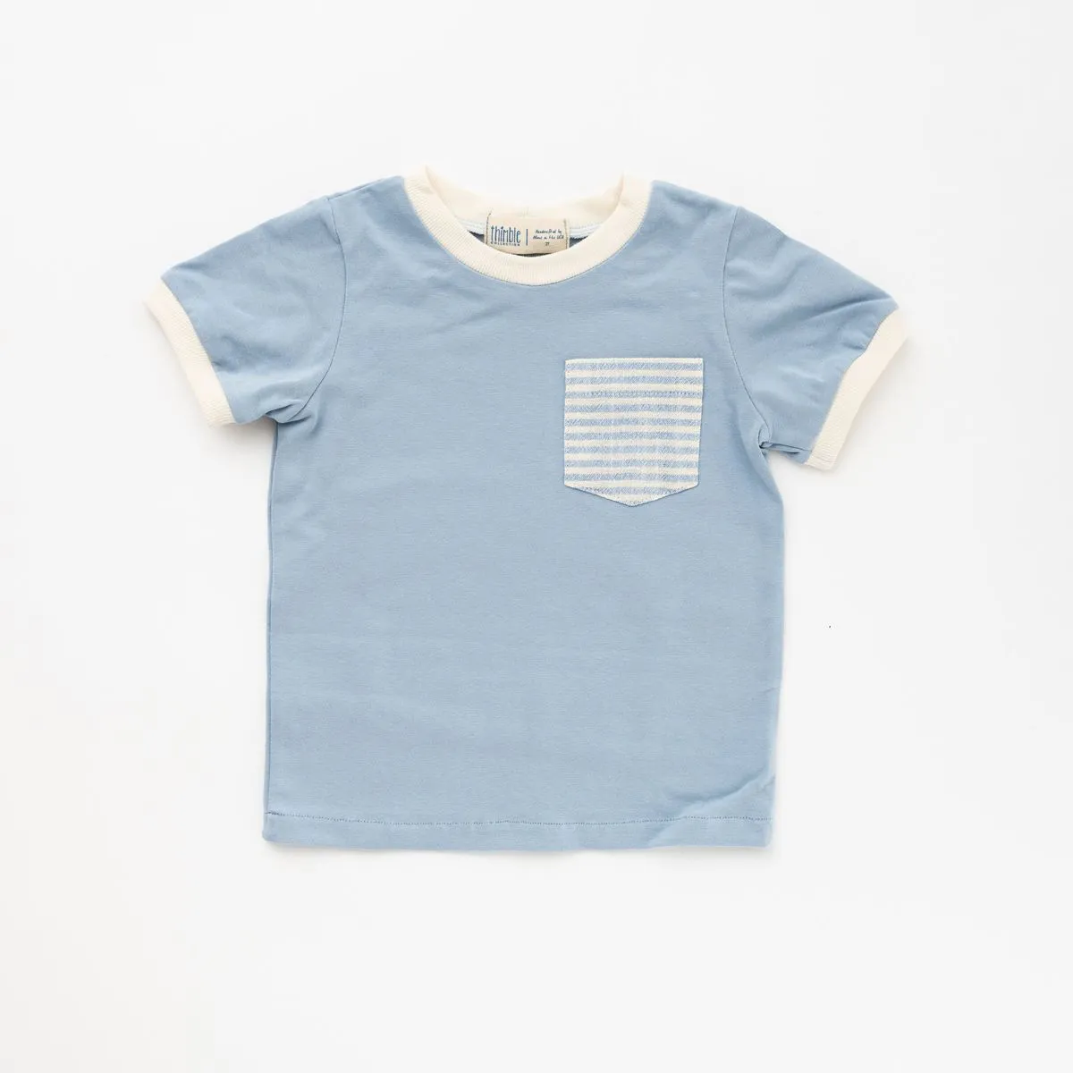 Ringer Pocket Tee, Prairie Sky