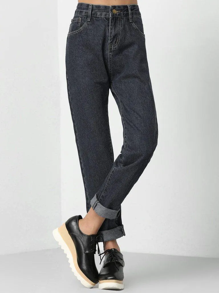 Roll Cuff Boyfriend Jeans