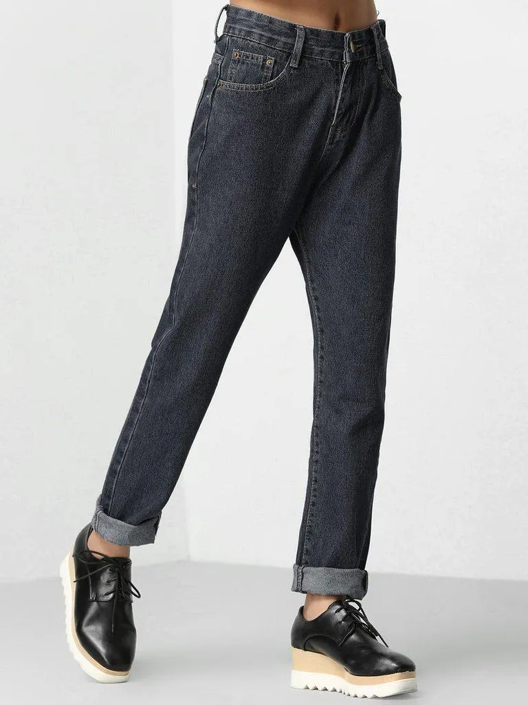 Roll Cuff Boyfriend Jeans
