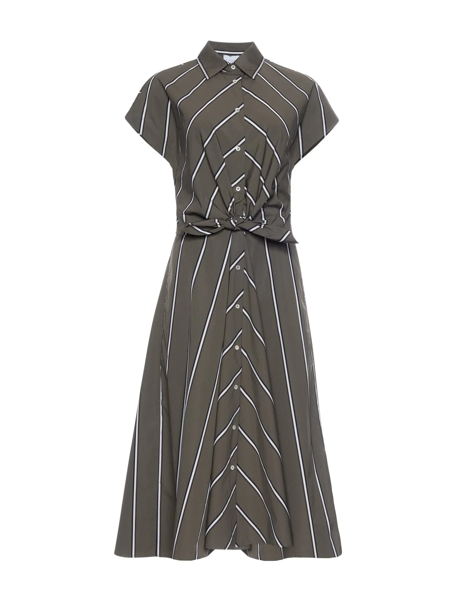 Sara Roka Draetra Striped Poplin Dress