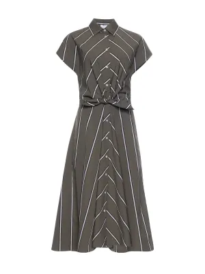 Sara Roka Draetra Striped Poplin Dress