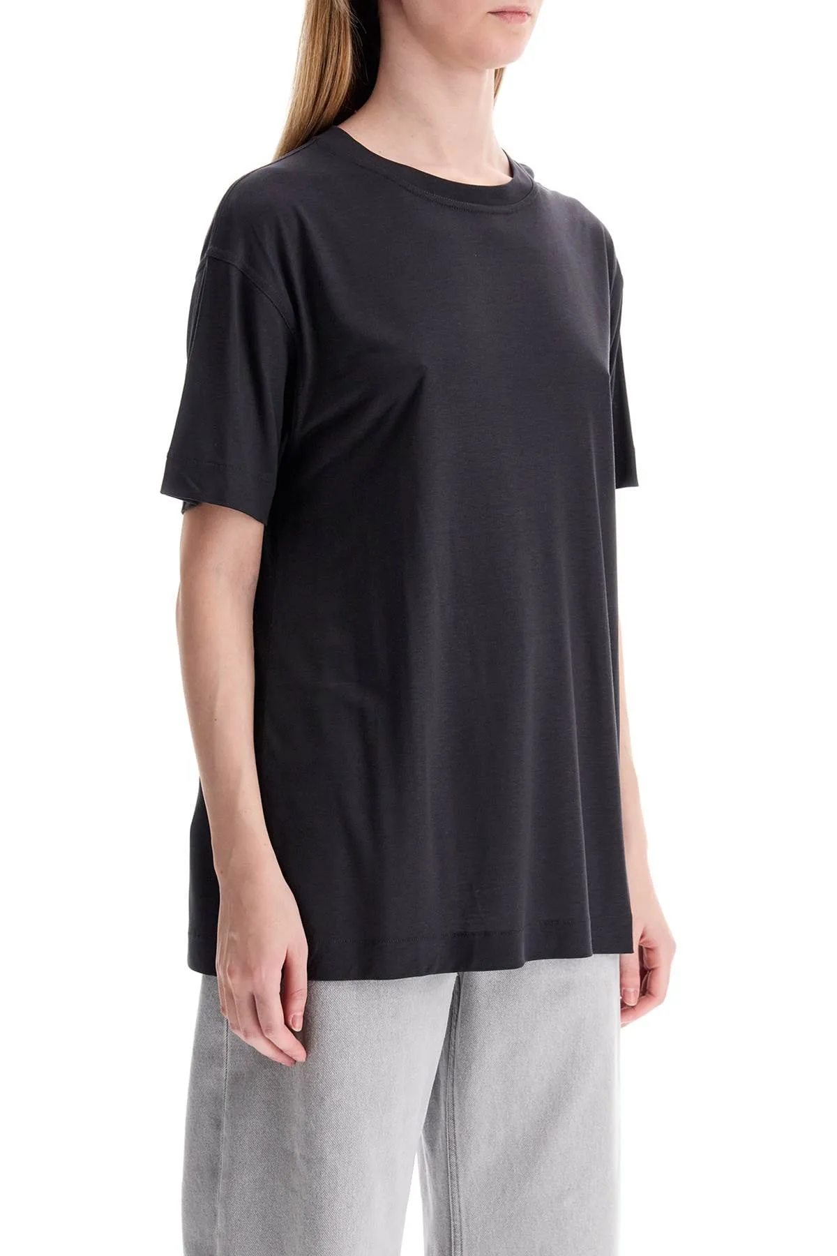 silk crewneck t-shirt TO1295 LJ1026 CAVIAR