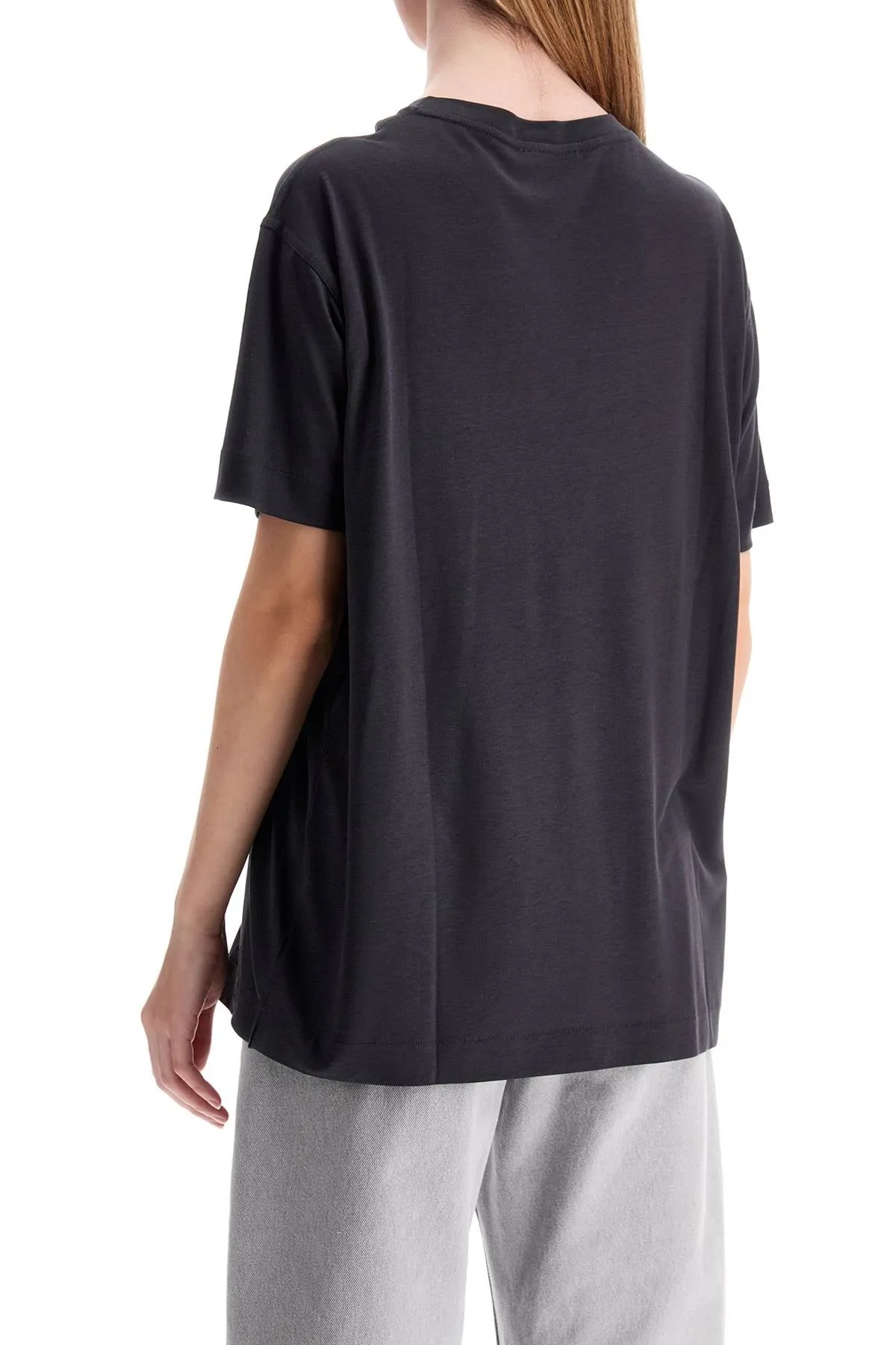 silk crewneck t-shirt TO1295 LJ1026 CAVIAR
