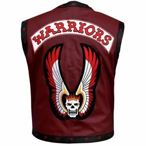 Spine Spark The Warriors Movie Stylish Rider Maroon Leather Vest